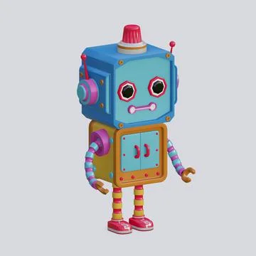 Robot toy , 3D Generate Stock Illustration