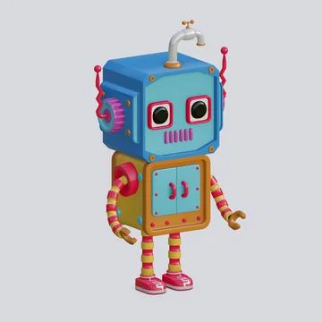 Robot toy , 3D Generate Stock Illustration
