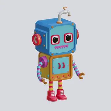 Robot toy , 3D Generate Stock Illustration