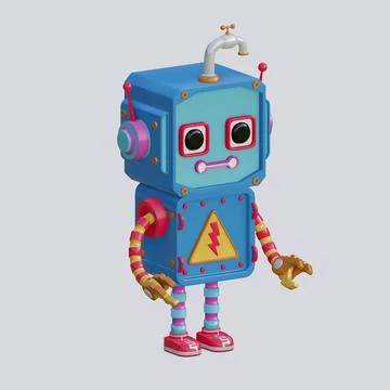 Robot toy , 3D Generate Stock Illustration