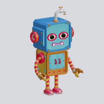 Robot toy , 3D Generate Stock Illustration