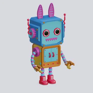 Robot toy , 3D Generate Stock Illustration