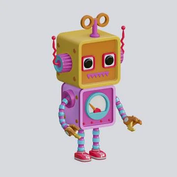 Robot toy , 3D Generate Stock Illustration