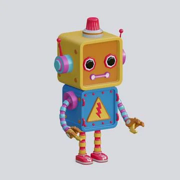 Robot toy , 3D Generate Stock Illustration