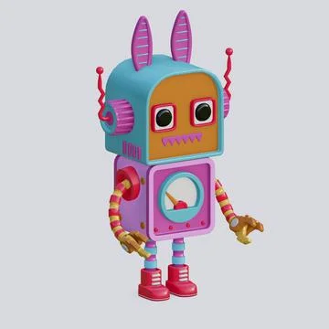 Robot toy , 3D Generate Stock Illustration