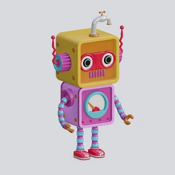 Robot toy , 3D Generate Stock Illustration