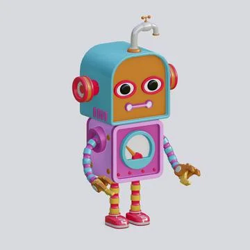 Robot toy , 3D Generate Stock Illustration
