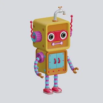 Robot toy , 3D Generate Stock Illustration