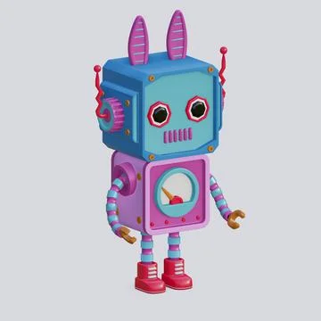 Robot toy , 3D Generate Stock Illustration