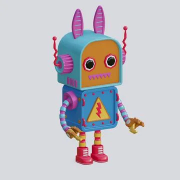 Robot toy , 3D Generate Stock Illustration