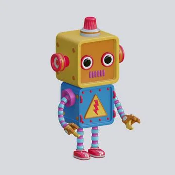 Robot toy , 3D Generate Stock Illustration