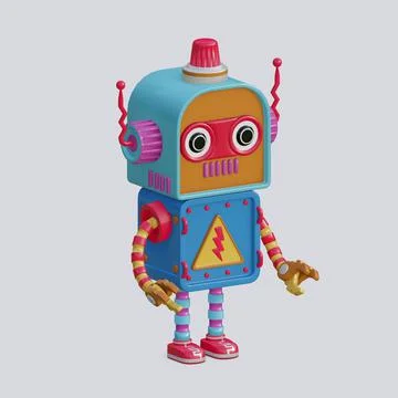 Robot toy , 3D Generate Stock Illustration