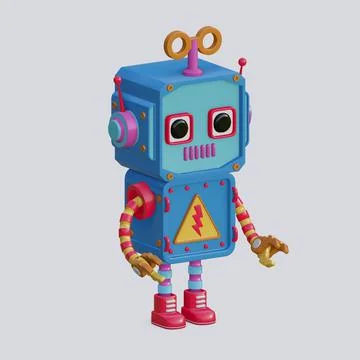 Robot toy , 3D Generate Stock Illustration