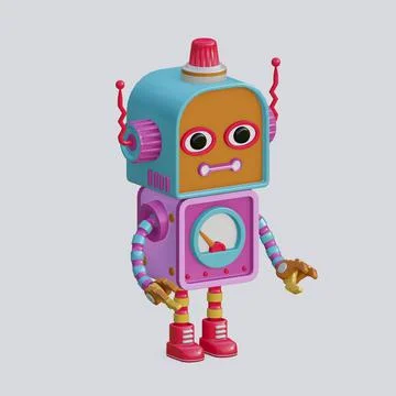 Robot toy , 3D Generate Stock Illustration