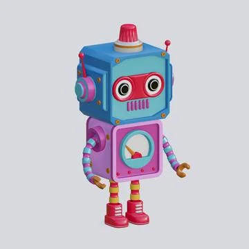 Robot toy , 3D Generate Stock Illustration