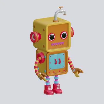 Robot toy , 3D Generate Stock Illustration
