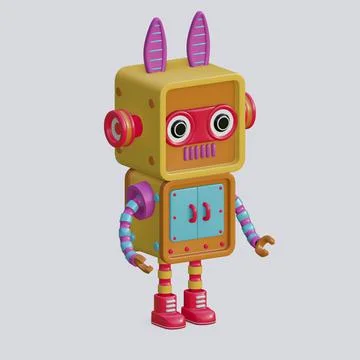 Robot toy , 3D Generate Stock Illustration
