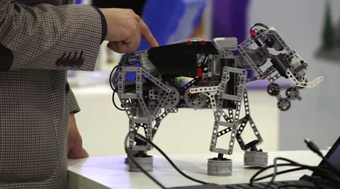 Robot toy elephant handmade Stock Footage 59546736