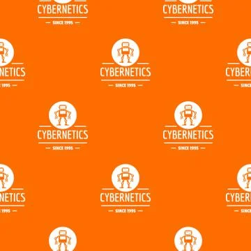 Robot toy pattern vector orange Stock Illustration