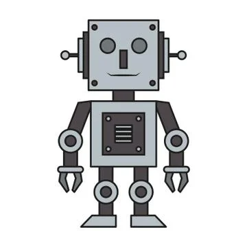 Robot toy technology cartoon Illustrazione stock