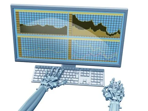 Robot trader Stock Illustration