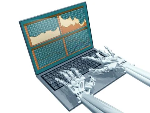 Robot trading Stock Illustration