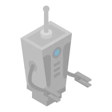 Robot transformer icon, isometric style Ilustración de archivo