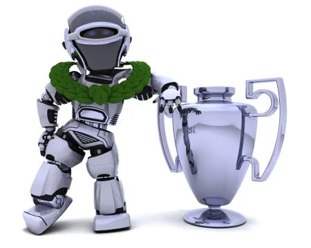 Robot with a trophy Stock-Illustration