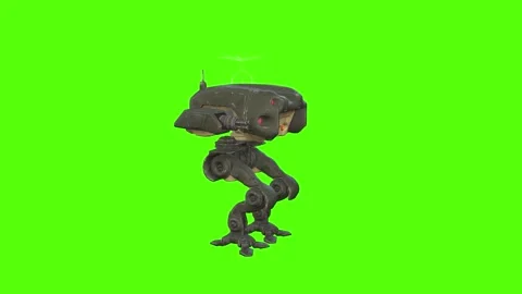 Robot Turn Left Green Screen Animation 4k Rendering Stock Footage 263273341