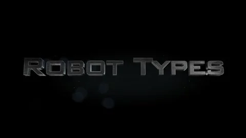Robot Types title 3D metal text on black alpha channel background Stock Footage 301265531