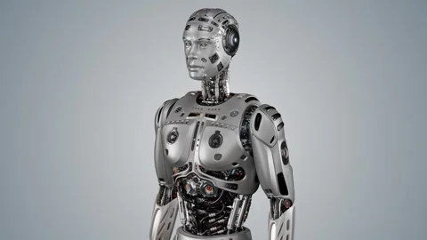Robot upper body turnaround Stock Footage 257183736