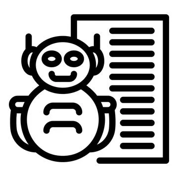 Robot using big data for machine learning algorithm Stock Illustration