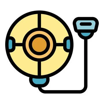 Robot using charging station icon thin line vector robot being powered up 스톡 일러스트