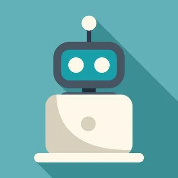 Robot using laptop, artificial intelligence and technology Stock Illustration