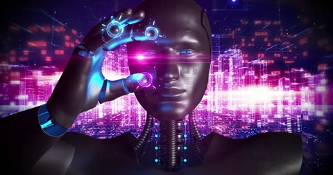 Robot Utilizing AI Algorithms Decipher The Memory. Stock-Footage 260741200