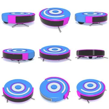 Robot vacuum cleaner 3d Stock Illustration