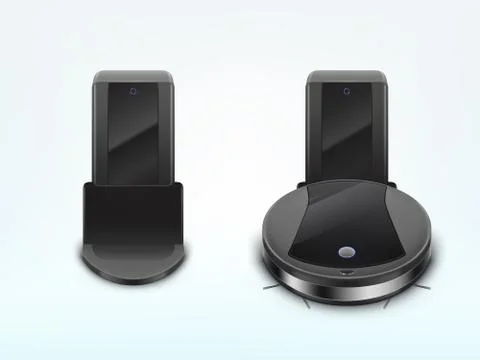 Robot vacuum cleaner on docking station Stock-Illustration