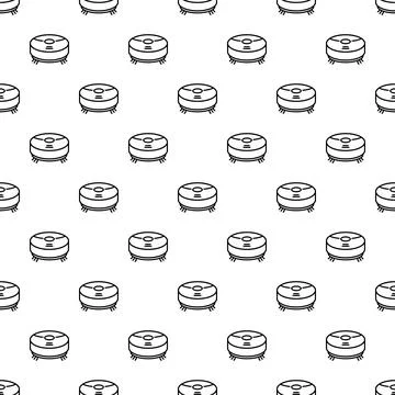 Robot vacuum cleaner seamless pattern for smart home technology Stock Illustration