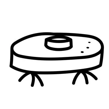 Robot vacuum cleaner. vector hand drawn doodle style element Stock Illustration