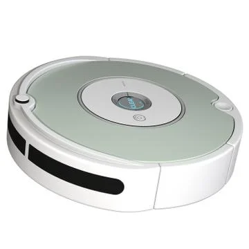 Robot vacuum cleaner on a white background. Isolate. Stock Illustration