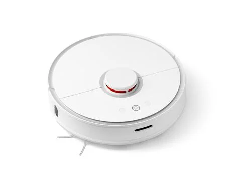Robot vacuum cleaner on white background top view Stock Photos
