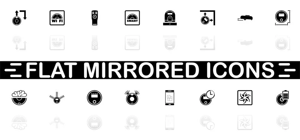 Robot Vacuum Cleaners - Flat Vector Icons Stock Illustration