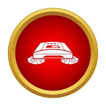 Robot vacuum cleaning floor smart home technology icon Stock Illustration