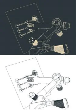 Robot with vacuum gripper Stock Illustration