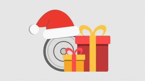 Robot vacuum with Santa hat Stockbeeldmateriaal 319002004