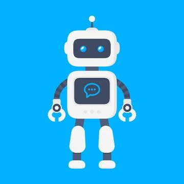 Robot vector flat cute character illustration Stock Illustration