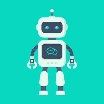 Robot vector flat cute character illustration Stock Illustration
