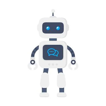 Robot vector flat cute character illustration Stock Illustration