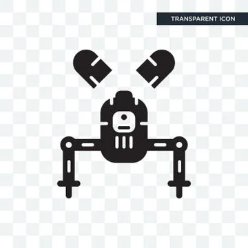 Robot vector icon isolated on transparent background, Robot logo design Free Stock Illustration