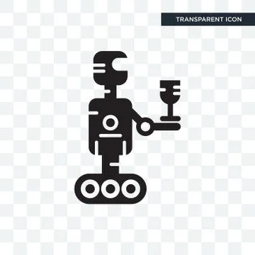 Robot vector icon isolated on transparent background, Robot logo design Free Stock Illustration